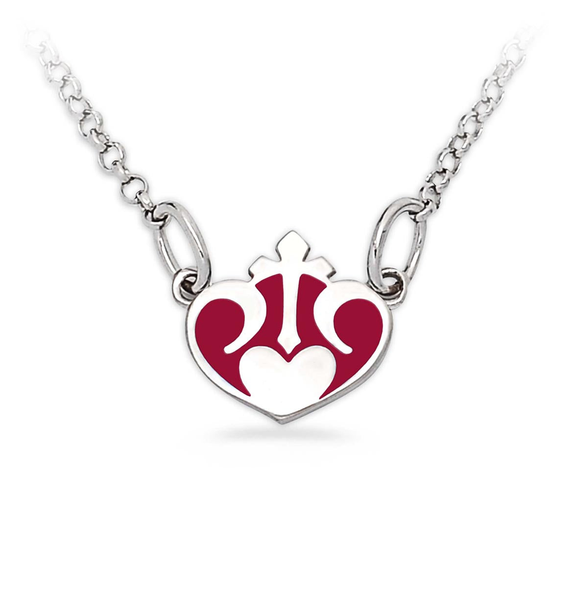 CUORE MESSAGGERO-Pendente smalto rosso