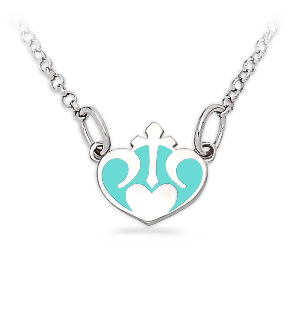 CUORE MESSAGGERO-Pendente smalto turchese