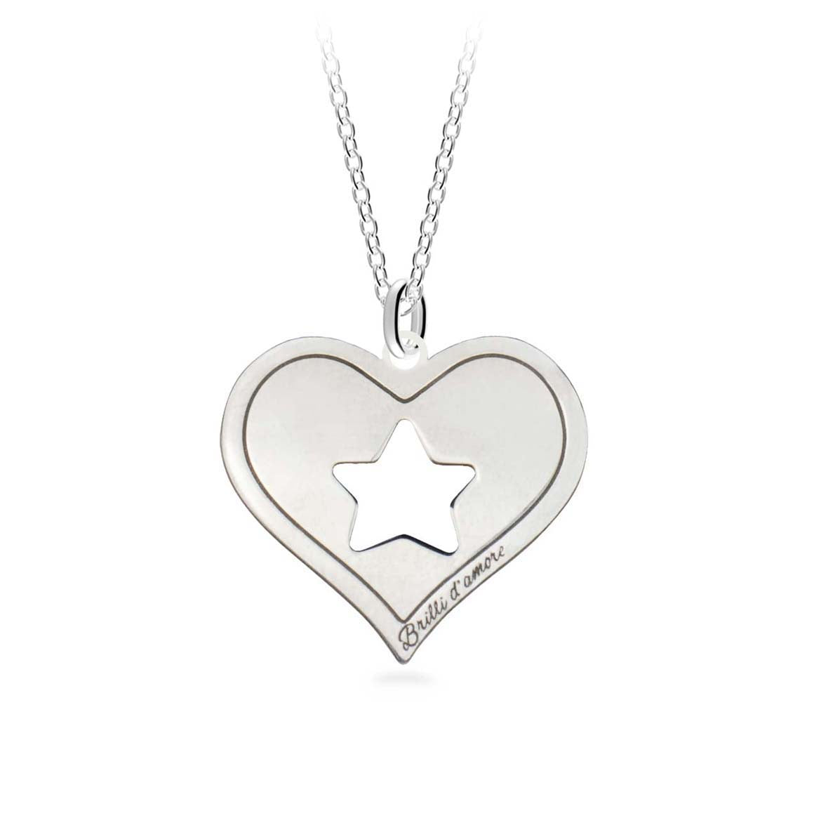 CUORE STELLA-Pendente rodio