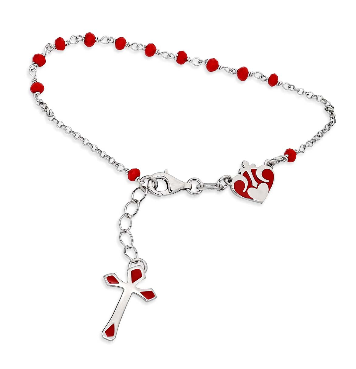 Bracciale CROCE-CUORE rosso