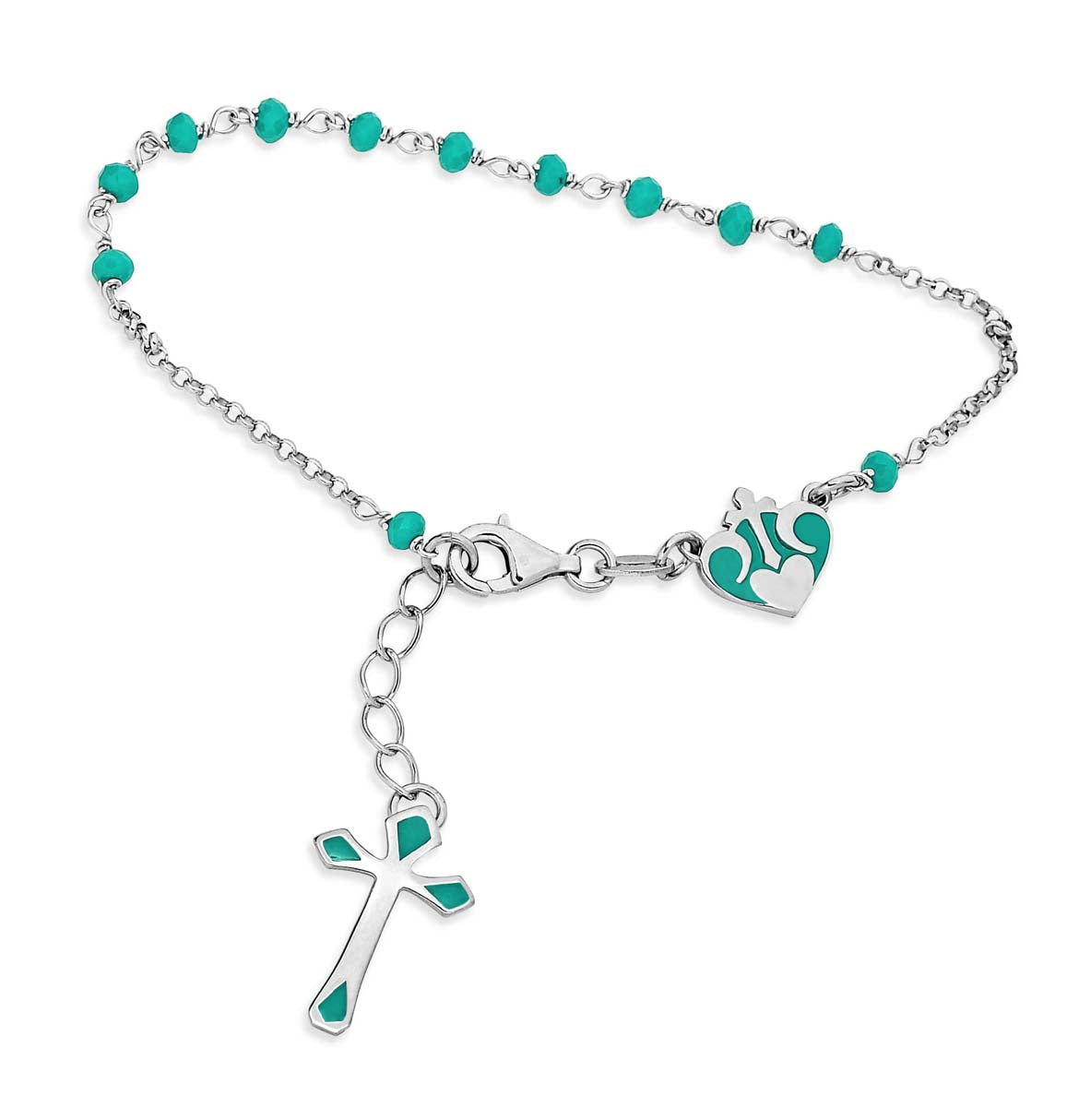 Bracciale CROCE-CUORE turchese