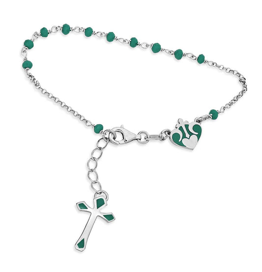 Bracciale CROCE-CUORE verde